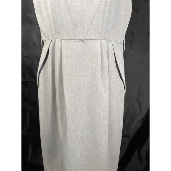 Calvin Klein  Light Gray V Neck Sleeveless Career Dress Sz 6 Petites NWT - Picture 10 of 14